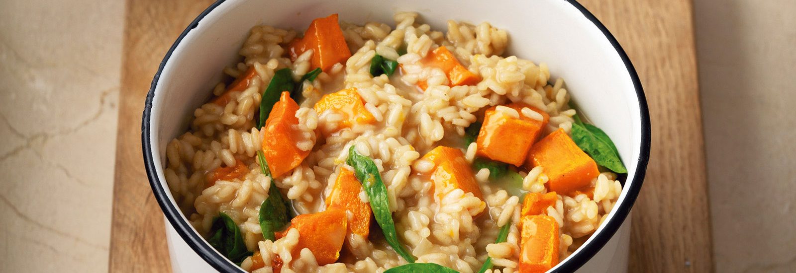 Roasted Pumpkin And Spinach Risotto