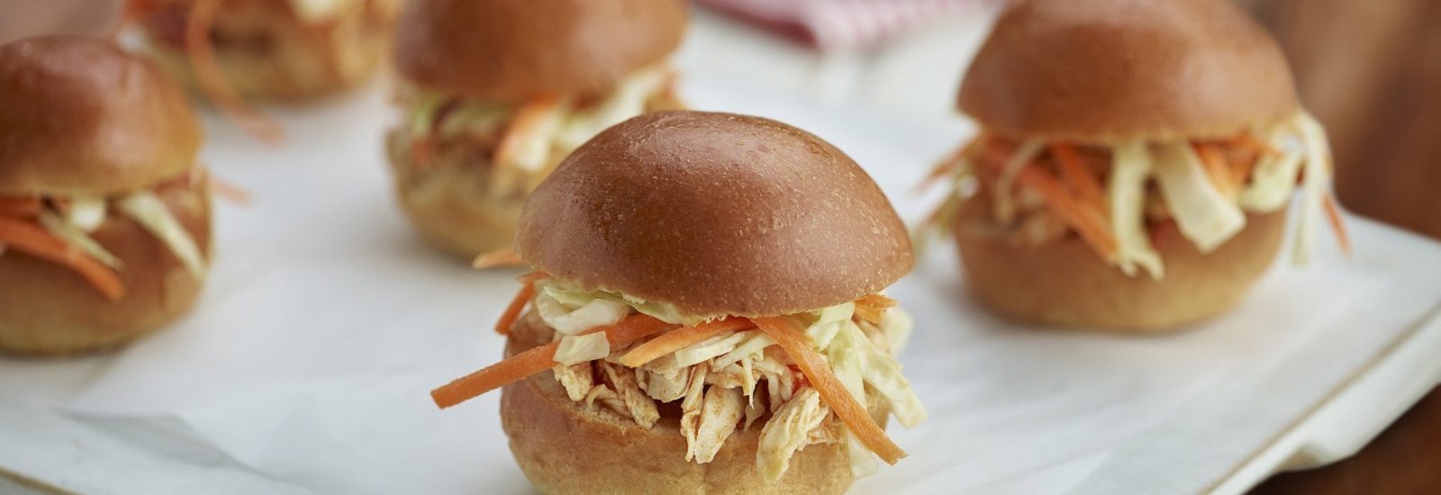Pulled Chicken Sliders with Slaw